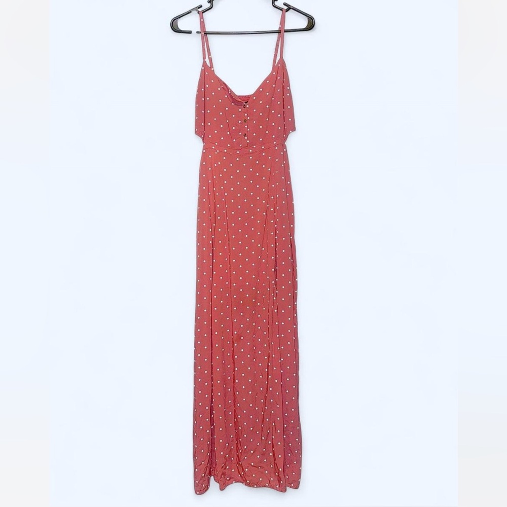 Abercrombie & Fitch Coral Polka Dot Maxi Dress